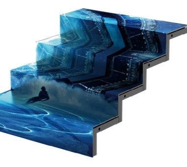 Pantalla LED de escalera interior con 600-3000 cd/m2 de brillo y 2200 kg de carga máxima