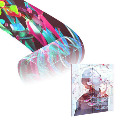 P4 P10 90% Transparent Flexible LED Film Screen 2.5mm Ultra-Thin Self-Adhesive Glass LED Display
