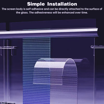 P5 Transparent Flexible LED Film Screen for Glass 2.5mm Ultra Thin Bendable Self-Adhesive Display